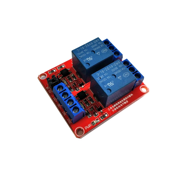 红板 2路继电器模块带光耦隔离 支持高低电平触发开发板